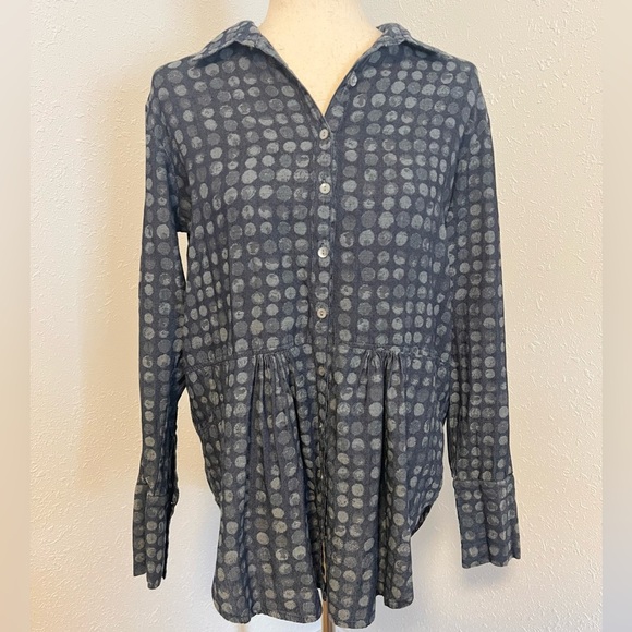 APNY 100% Organic Cotton Polka Dot Button-Up Tunic - Picture 4 of 10